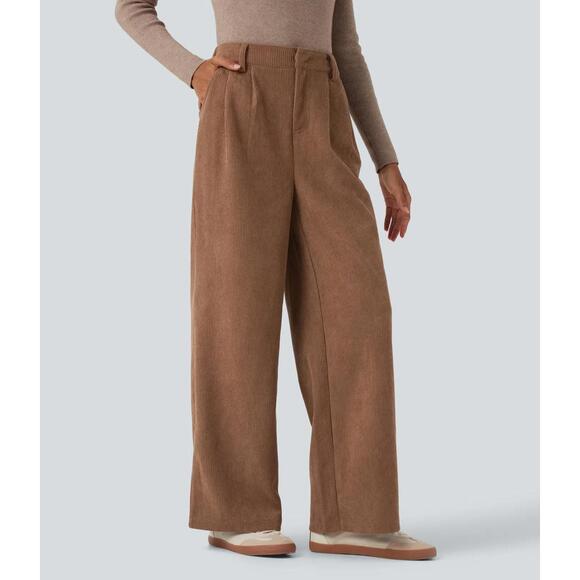 NWT Halara High Waisted Corduroy Casual Pants Cocoa Brown Size Large, Tall - Picture 7 of 12